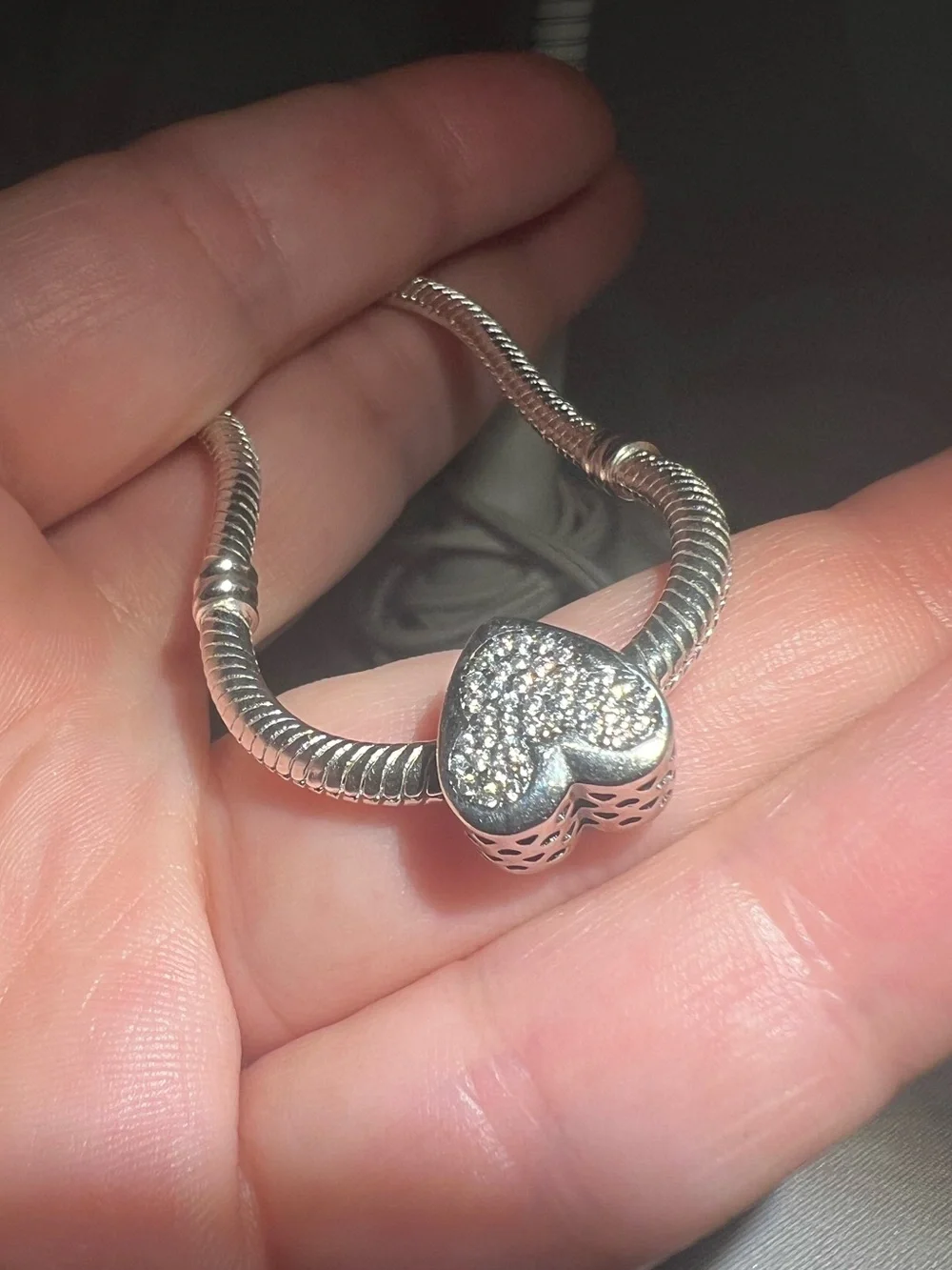 Sparkling Minnie & Mickey Mouse Heart Charm